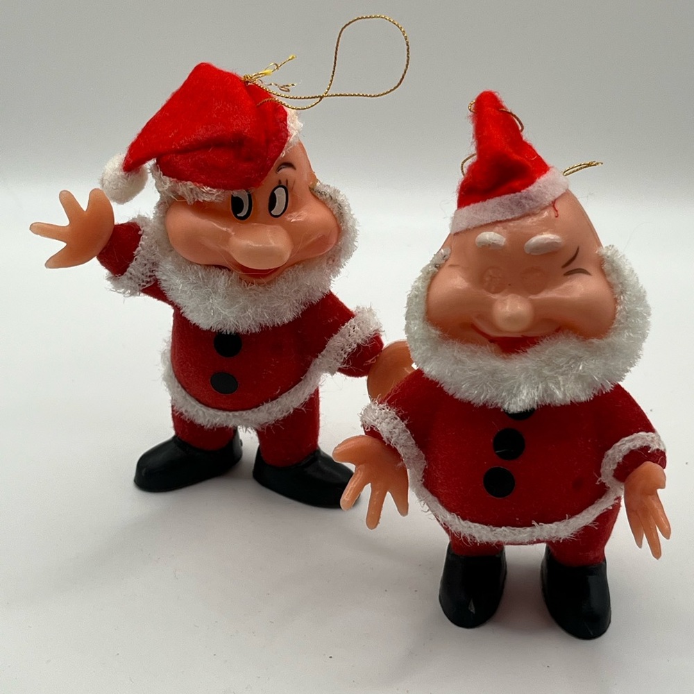 Vintage Walt Disney World Flocked Dwarfs (Happy + one more)